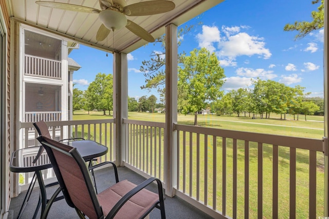633 Waterway Village Blvd Unit 11D, Myrtle Beach, SC 29579 - balcony featuring ceiling fan