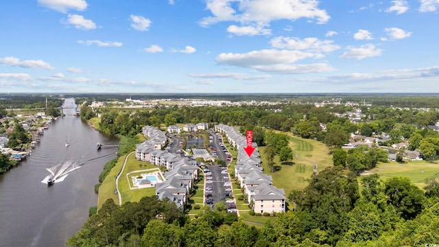 633 Waterway Village Blvd Unit 11D, Myrtle Beach, SC 29579 - aerial overview of property's location with a large body of water and a tree filled landscape