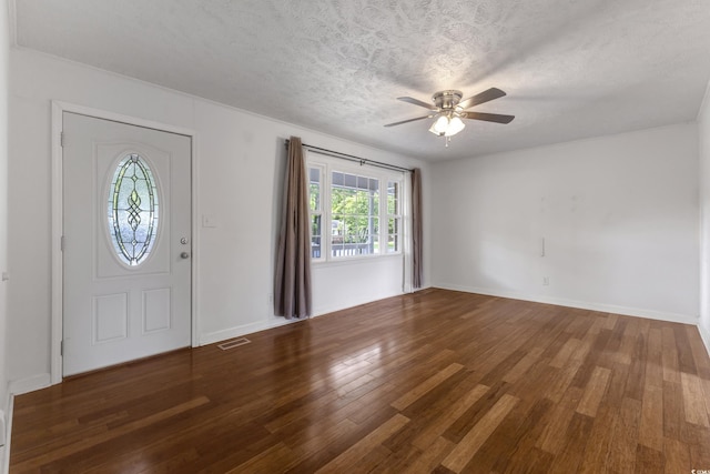2519 Reta St, Conway, SC 29526 - entryway featuring ceiling fan, a textured ceiling, wood finished floors, and baseboards