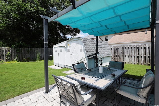 867 Cardinal Pl, North Myrtle Beach, SC 29582 - view of patio / terrace with outdoor dining area and a pergola