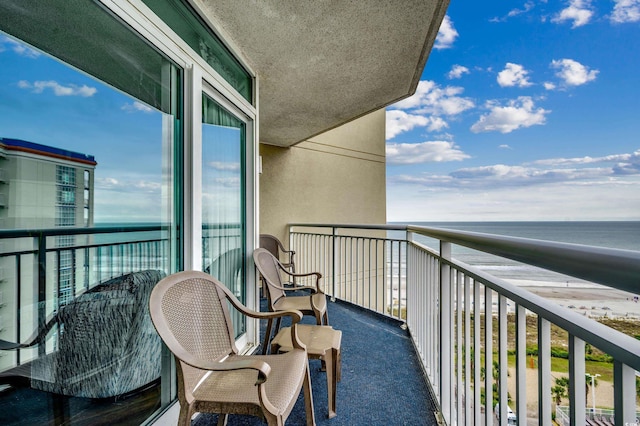 balcony with a water view