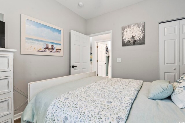 bedroom featuring a closet