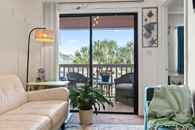 view of carpeted living room