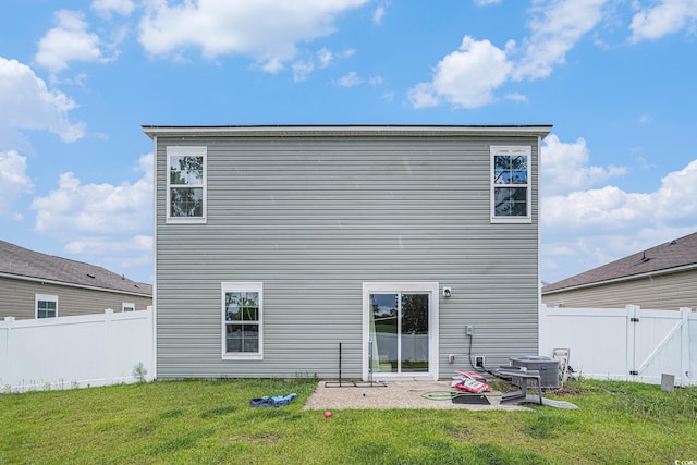 rear view of property featuring cooling unit
