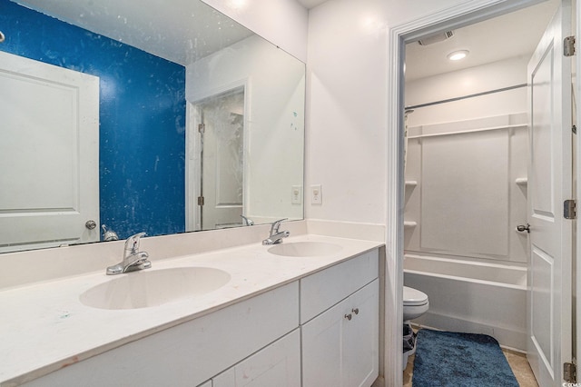 2059 Borgata Loop, Longs, SC 29568 - bathroom featuring toilet, double vanity, and tub / shower combination
