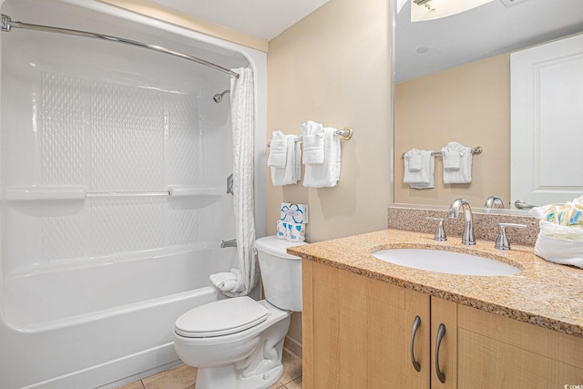 201 S Ocean Blvd Unit 1112, Myrtle Beach, SC 29577 - full bathroom with toilet, tile patterned floors, shower / tub combo, and vanity