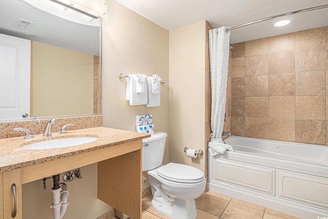 201 S Ocean Blvd Unit 1112, Myrtle Beach, SC 29577 - full bathroom featuring a sink, tile patterned flooring, toilet, and shower / bath combination with curtain