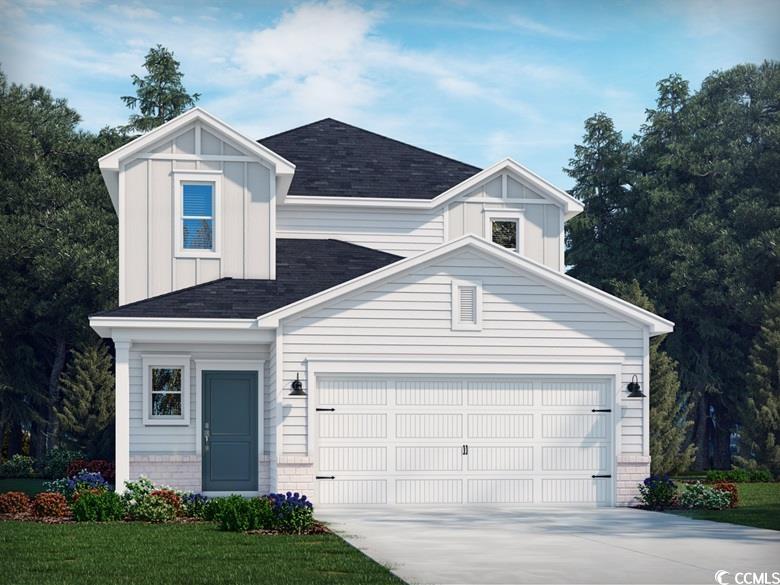 904 Cypress Preserve Cir, Longs, SC 29568 - traditional home featuring board and batten siding, driveway, roof with shingles, and a garage