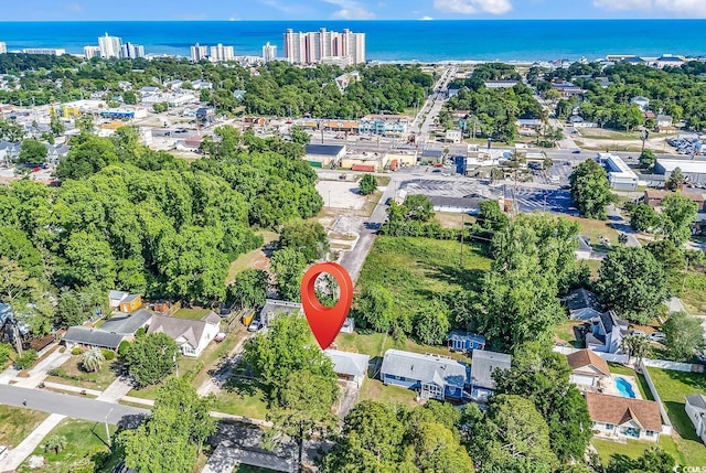 3001 Wiley Dr, North Myrtle Beach, SC 29582 - aerial overview of property's location with a nearby body of water and a tree filled landscape
