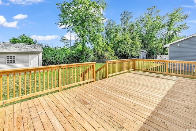 3001 Wiley Dr, North Myrtle Beach, SC 29582 - deck featuring a fenced backyard and view of wooded area