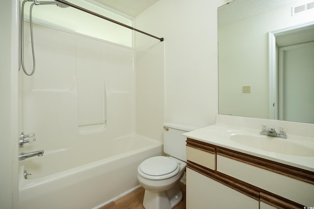 8925 Duckview Dr Unit A, Surfside Beach, SC 29575 - bathroom featuring toilet, tub / shower combination, vanity, and wood finished floors