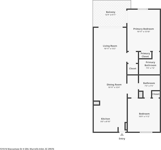1310 N Waccamaw Dr Unit 204, Garden City Beach, SC 29576 - room layout
