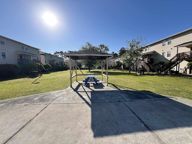 755 Burcale Rd Unit G4, Myrtle Beach, SC 29579 - view of patio / terrace with a gazebo, a residential view, and stairway