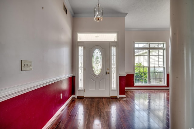 638 Hatteras River Rd, Myrtle Beach, SC 29588 - entryway featuring baseboards, wood-type flooring, and crown molding
