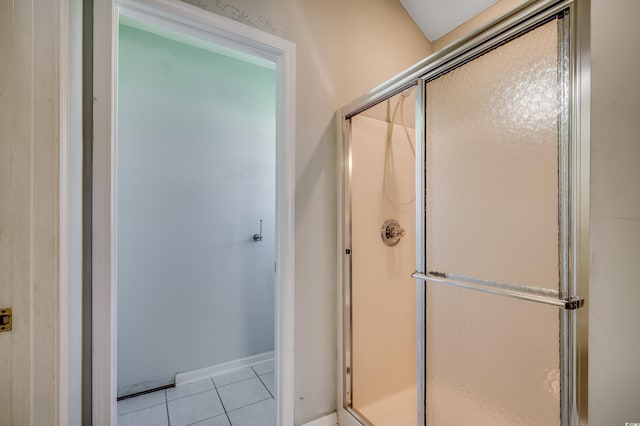 638 Hatteras River Rd, Myrtle Beach, SC 29588 - bathroom with a shower stall and tile patterned floors