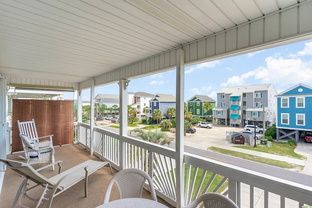 balcony with a residential view