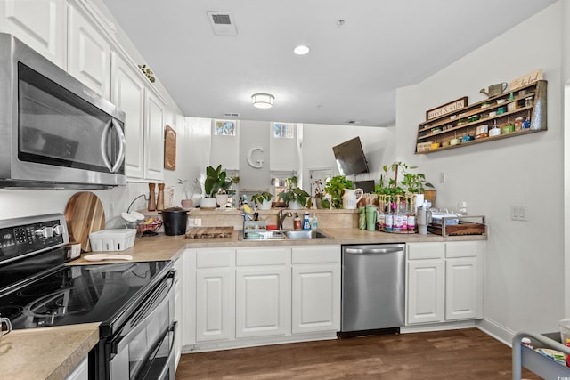 160 Cart Crossing Dr Unit 104, Conway, SC 29526 - kitchen featuring stainless steel appliances, a sink, dark wood-style floors, and light countertops