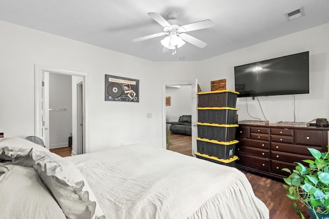 160 Cart Crossing Dr Unit 104, Conway, SC 29526 - bedroom featuring dark wood-type flooring and a ceiling fan