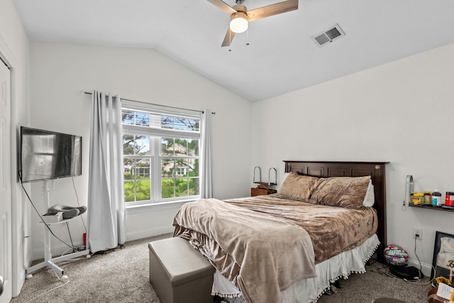 160 Cart Crossing Dr Unit 104, Conway, SC 29526 - bedroom featuring light colored carpet, vaulted ceiling, baseboards, and a ceiling fan