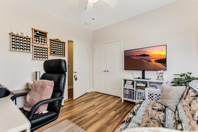 260 Woodlands Way Unit 2, Calabash, NC 28467 - office space featuring wood finished floors and ceiling fan