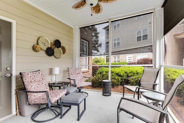260 Woodlands Way Unit 2, Calabash, NC 28467 - sunroom featuring a ceiling fan