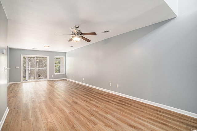 1196 Harvester Cir Unit 1196, Myrtle Beach, SC 29579 - unfurnished room with baseboards, ceiling fan, and light wood-style flooring