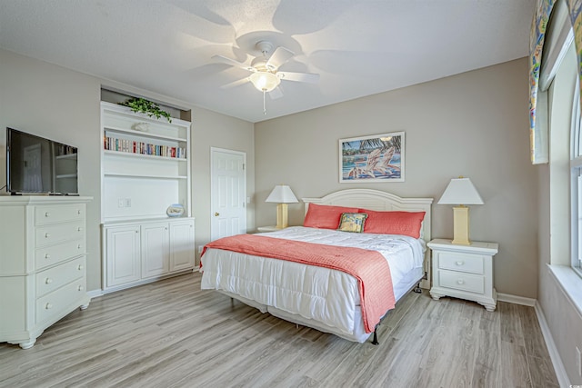 500 23rd Ave S, North Myrtle Beach, SC 29582 - bedroom featuring light wood-style floors, baseboards, and a ceiling fan