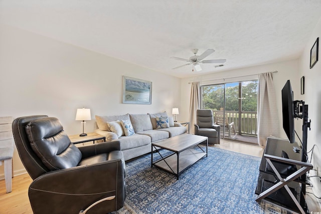 69 Pinehurst Ln Unit 3-F, Pawleys Island, SC 29585 - living area featuring ceiling fan and wood finished floors