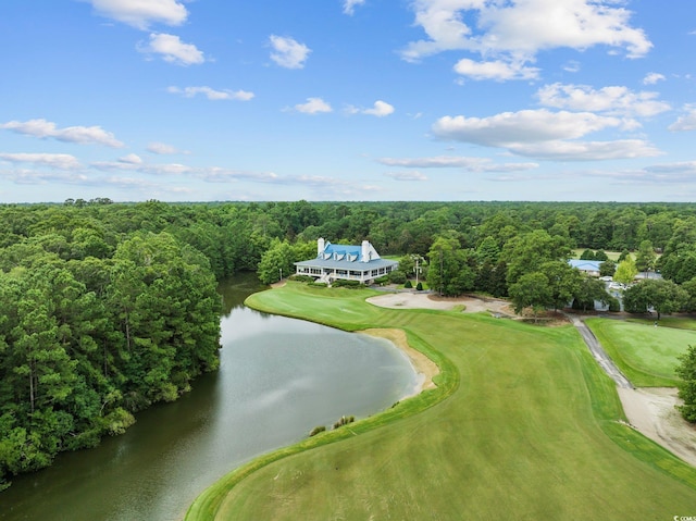 69 Pinehurst Ln Unit 3-F, Pawleys Island, SC 29585 - aerial view of a large body of water, a heavily wooded area, and a local golf course