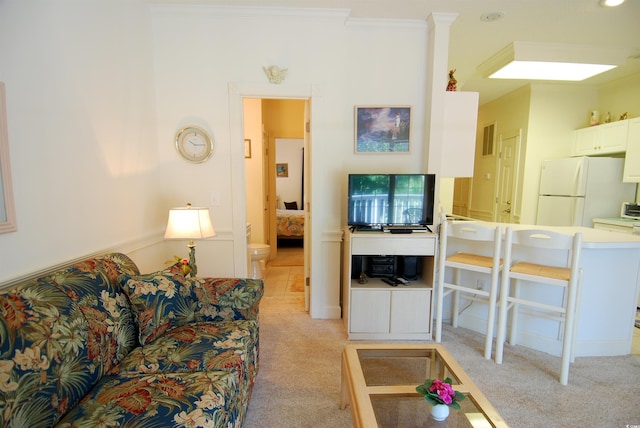 400 Lands End Blvd Unit 5304, Myrtle Beach, SC 29572 - living area featuring light carpet and crown molding
