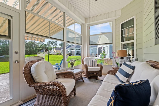 sunroom / solarium featuring an outdoor living space