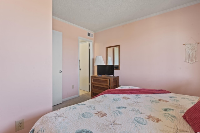 206 2nd Ave N Unit 271, North Myrtle Beach, SC 29582 - carpeted bedroom featuring crown molding and a textured ceiling