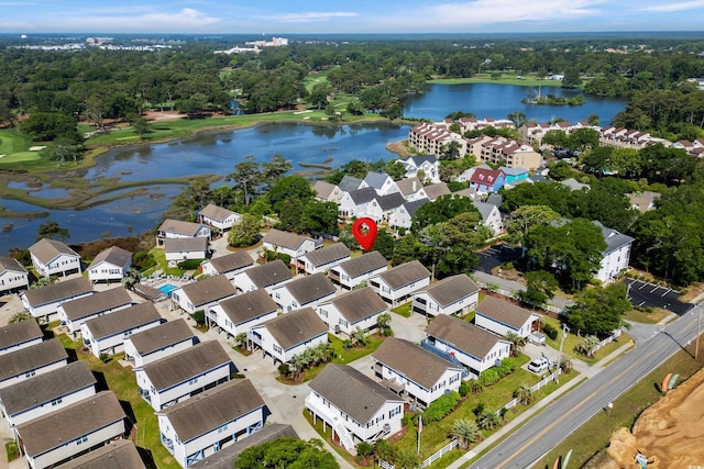 9679 Stillwater Ct, Myrtle Beach, SC 29572 - aerial overview of property's location featuring a nearby body of water and nearby suburban area