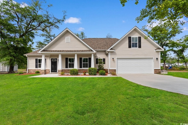 2505 Suzanne Dr, Conway, SC 29526 - craftsman inspired home featuring driveway, a front lawn, an attached garage, and a shingled roof