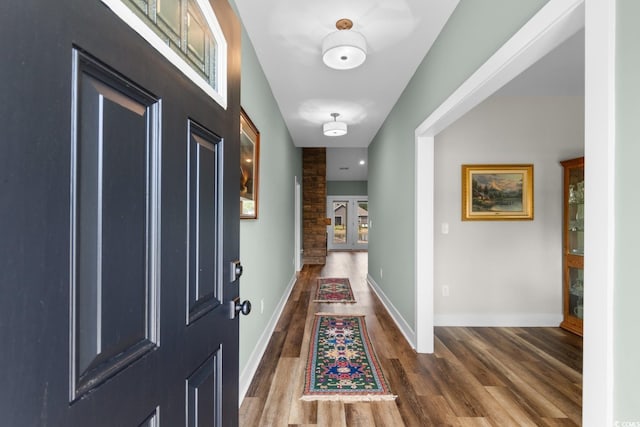 2505 Suzanne Dr, Conway, SC 29526 - foyer with dark wood finished floors and baseboards