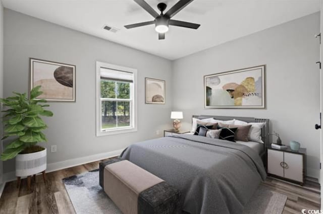 2505 Suzanne Dr, Conway, SC 29526 - bedroom featuring wood finished floors, baseboards, and a ceiling fan