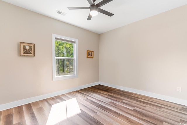2505 Suzanne Dr, Conway, SC 29526 - empty room with a ceiling fan, baseboards, and wood finished floors