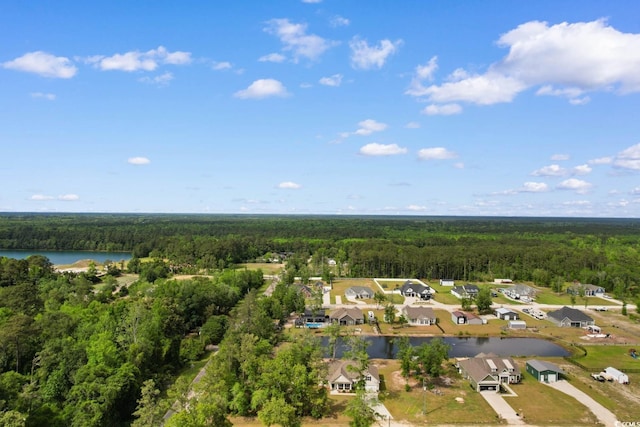 2505 Suzanne Dr, Conway, SC 29526 - aerial view of residential area featuring a heavily wooded area and a large body of water