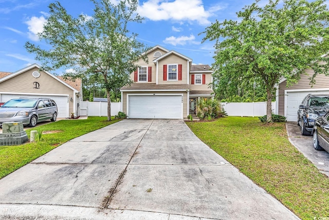 traditional home with driveway and a garage