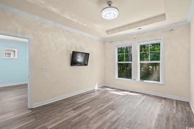 6244 Catalina Dr Unit 511, North Myrtle Beach, SC 29582 - unfurnished room featuring a raised ceiling, wood finished floors, and baseboards