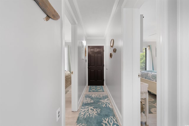 307 74th Ave N Unit 3C, Myrtle Beach, SC 29572 - hallway featuring ornamental molding and baseboards