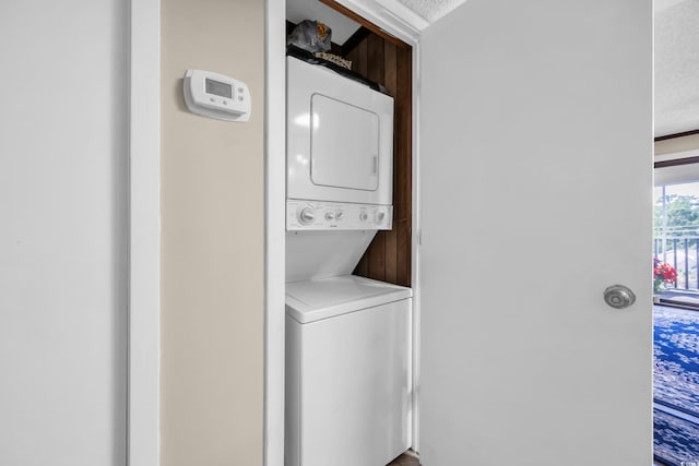 4350 Intercoastal Dr Unit 2402, Little River, SC 29566 - washroom with stacked washing machine and dryer