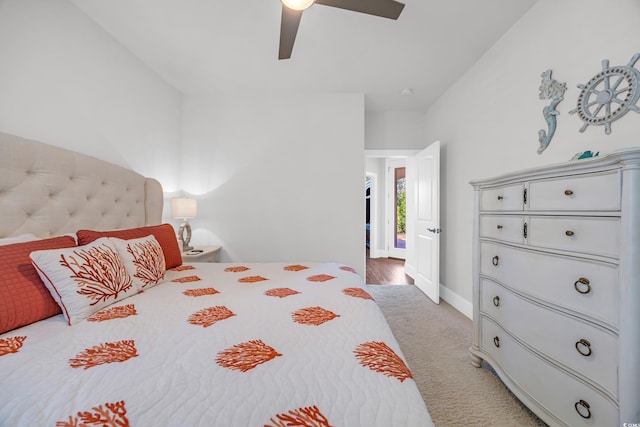 7202 Seville Dr, Myrtle Beach, SC 29572 - carpeted bedroom featuring a ceiling fan and baseboards