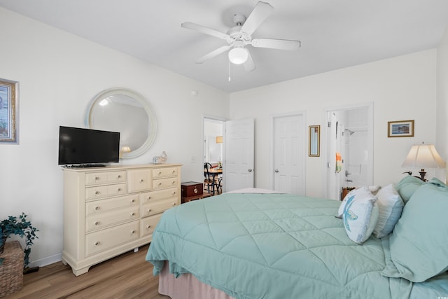 1058 Sea Mountain Hwy Unit 9-101, North Myrtle Beach, SC 29582 - bedroom featuring light wood-type flooring and ceiling fan