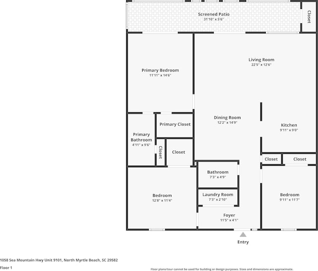 1058 Sea Mountain Hwy Unit 9-101, North Myrtle Beach, SC 29582 - view of floor plan / room layout