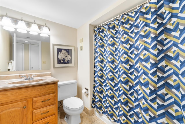 9820 Queensway Blvd Unit 804, Myrtle Beach, SC 29572 - full bath with vanity, toilet, tile patterned flooring, and a shower with shower curtain