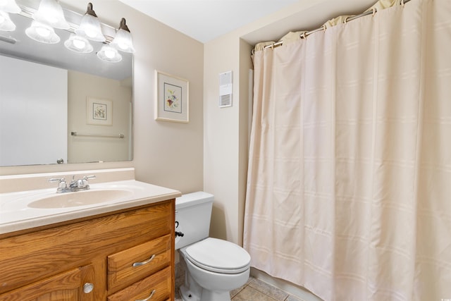 9820 Queensway Blvd Unit 804, Myrtle Beach, SC 29572 - full bath featuring toilet, vanity, tile patterned floors, and curtained shower