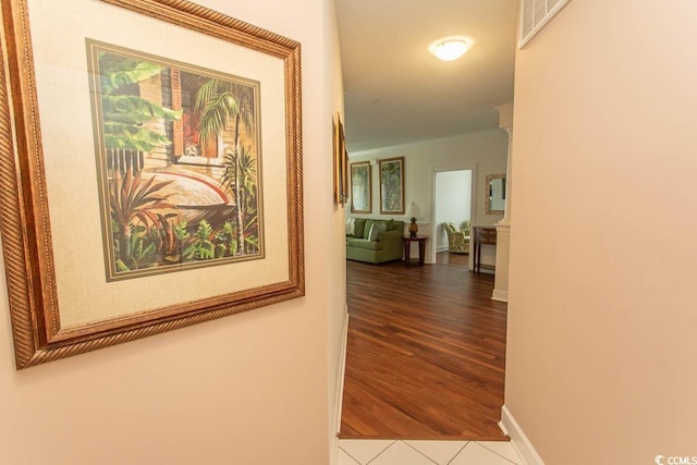2241 Waterview Dr Unit 315, North Myrtle Beach, SC 29582 - hall featuring crown molding and tile patterned flooring