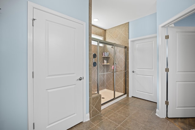 1290 Prescott Cir, Myrtle Beach, SC 29577 - bathroom with a stall shower and tile patterned flooring