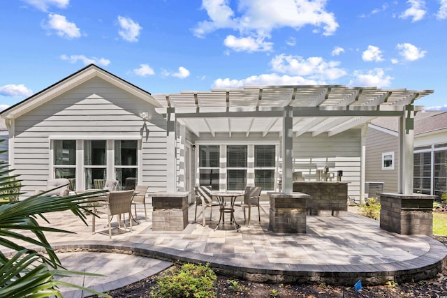 1290 Prescott Cir, Myrtle Beach, SC 29577 - rear view of property with a pergola, a patio, and outdoor dining area